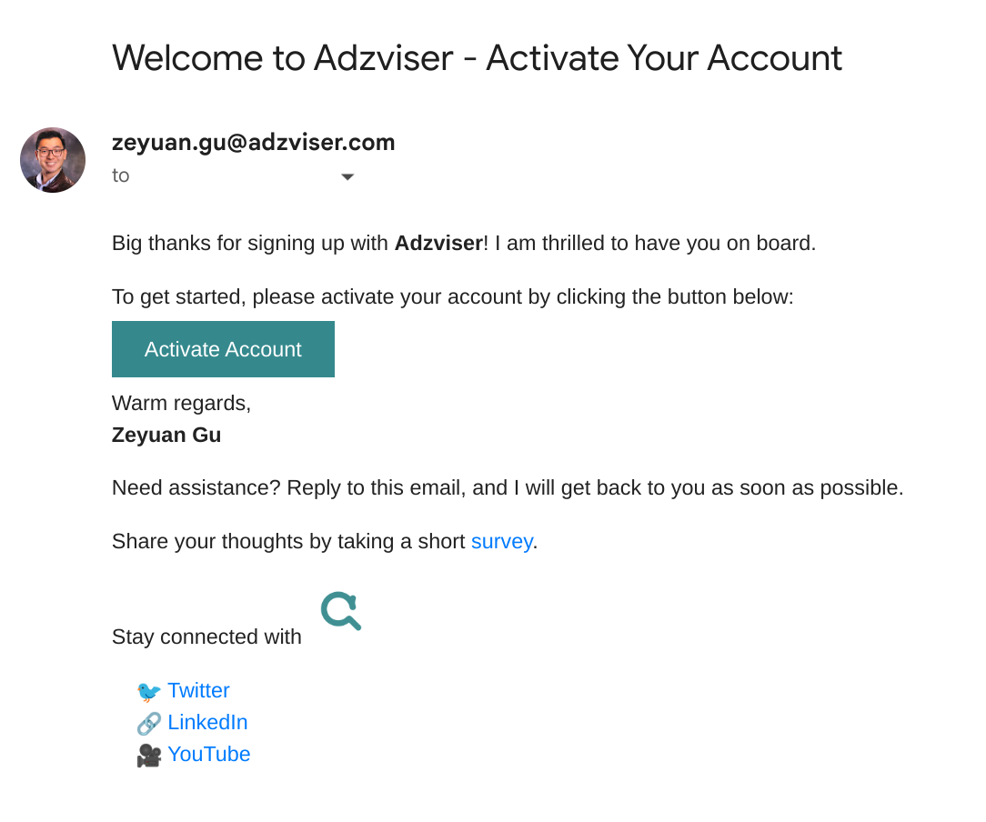 Activation Email Image