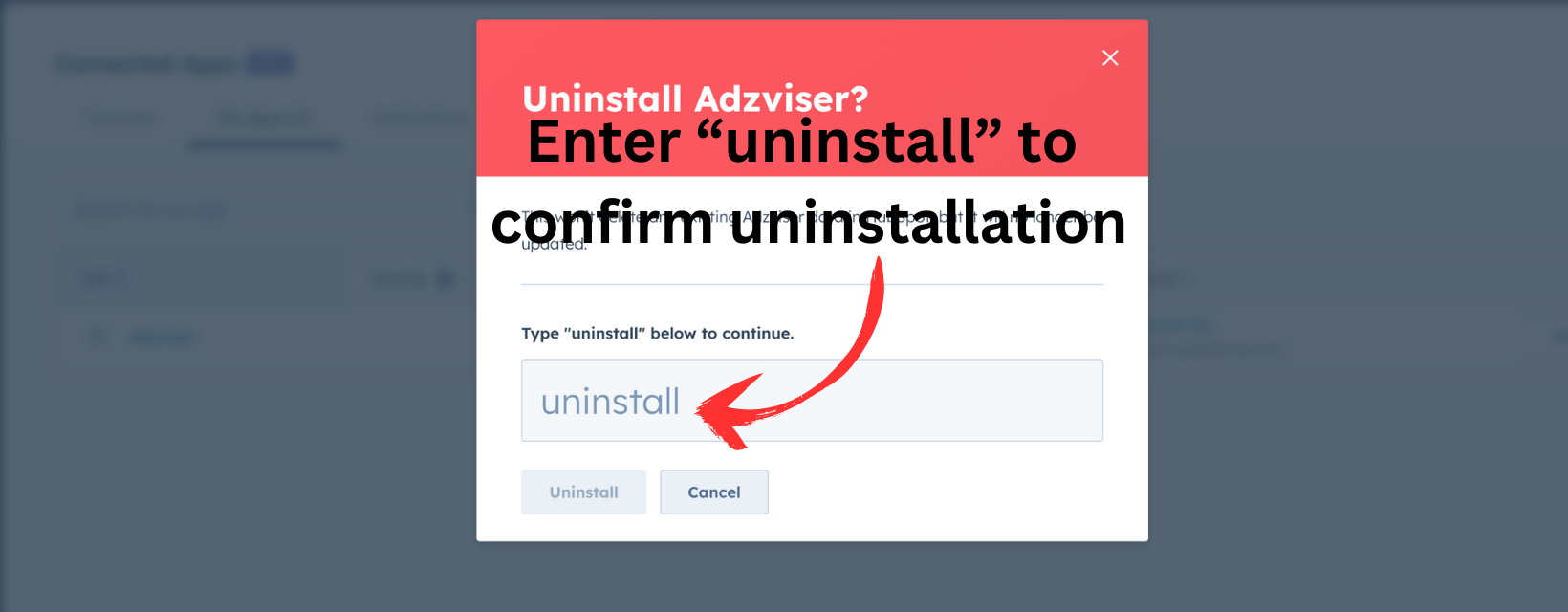 Confirm HubSpot Uninstallation Image