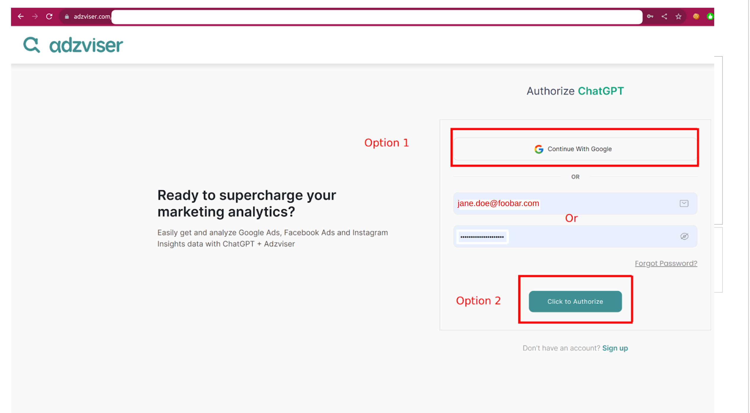 Authorize ChatGPT Image
