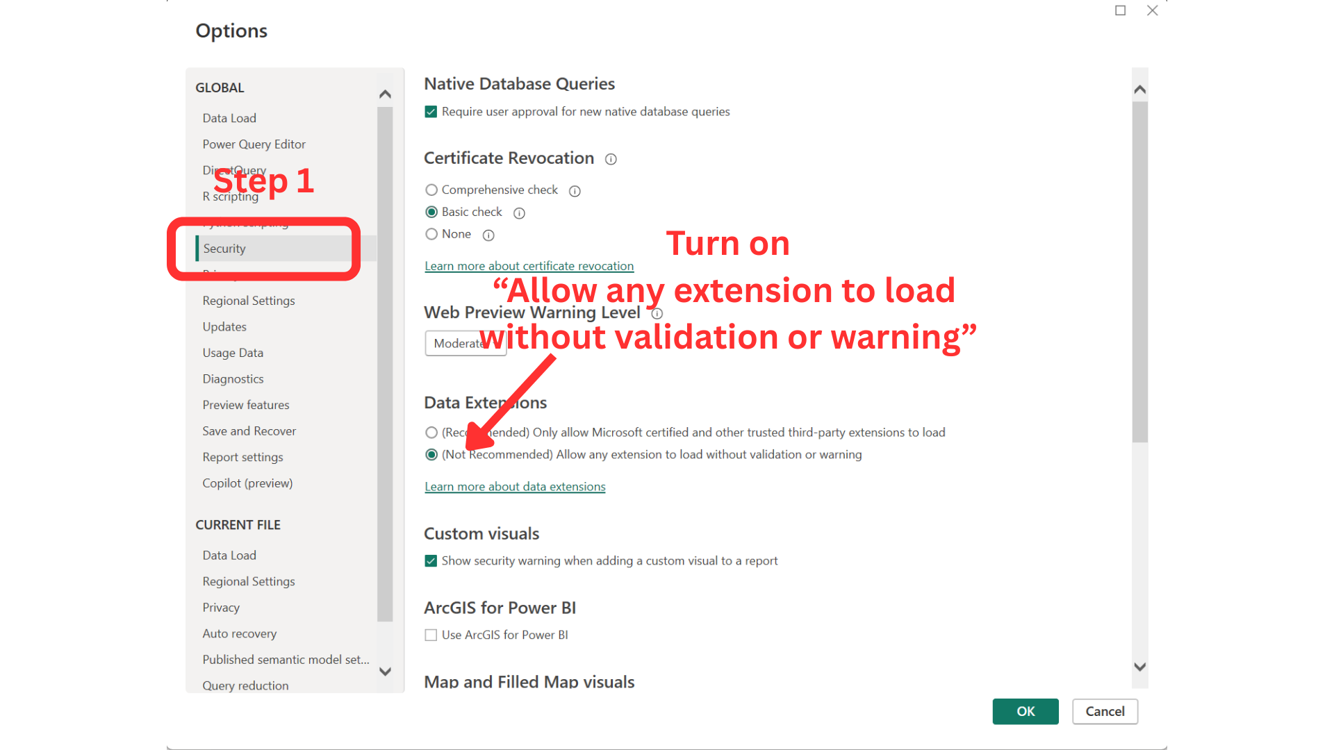 Allow Custom Connectors in Power BI