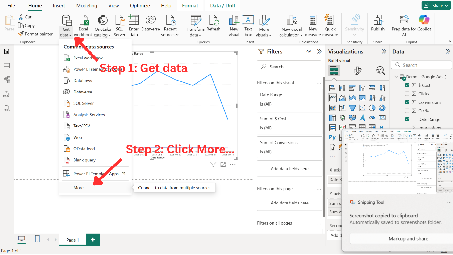 Locate Adzviser connectors in Power BI