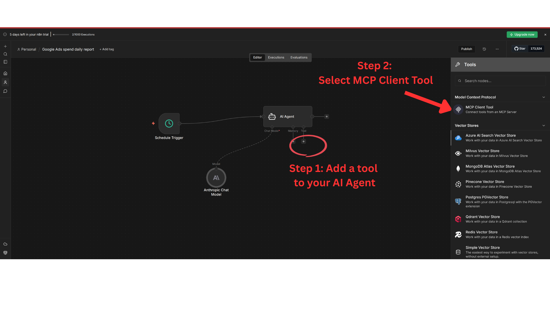 Add MCP tool to the AI Agent