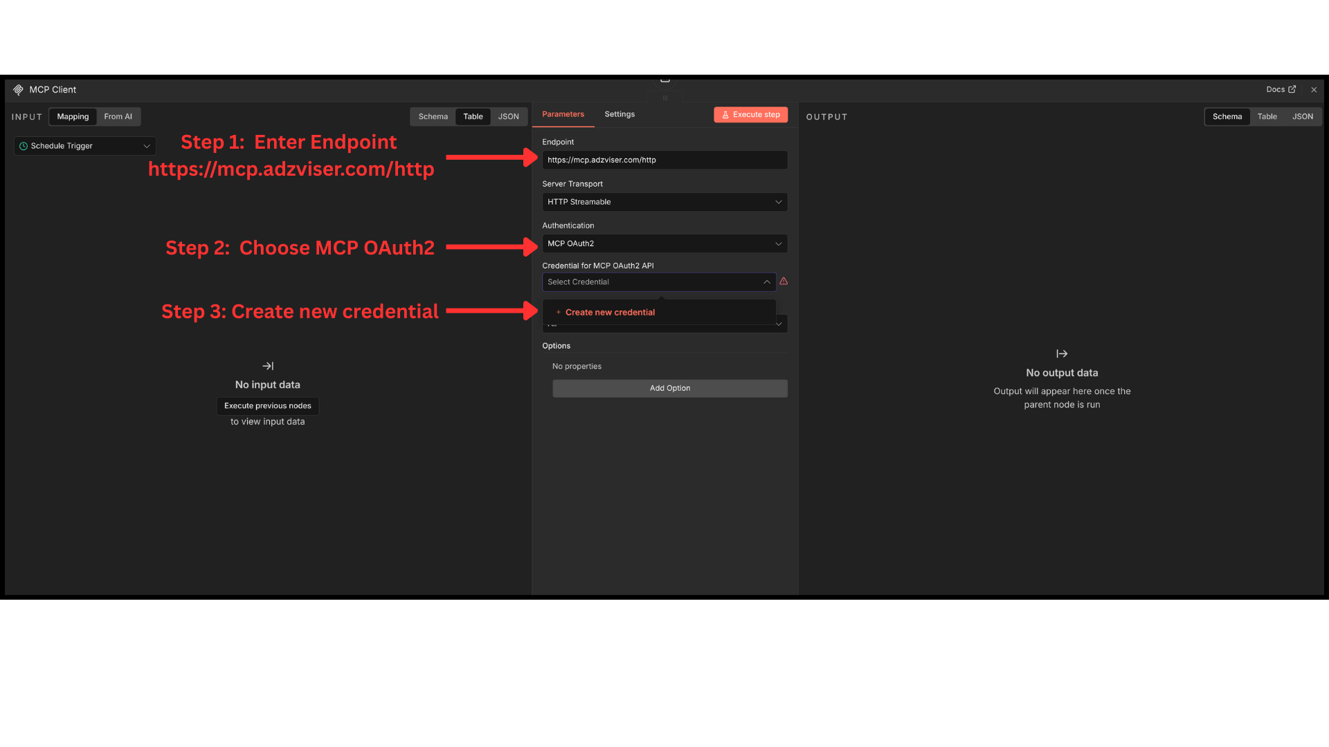Click Connect Account for MCP